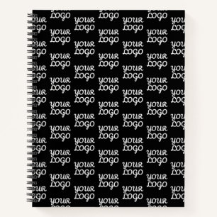 Cuaderno Tu Logotipo Patrón de Logotipo Simple Repetitivo