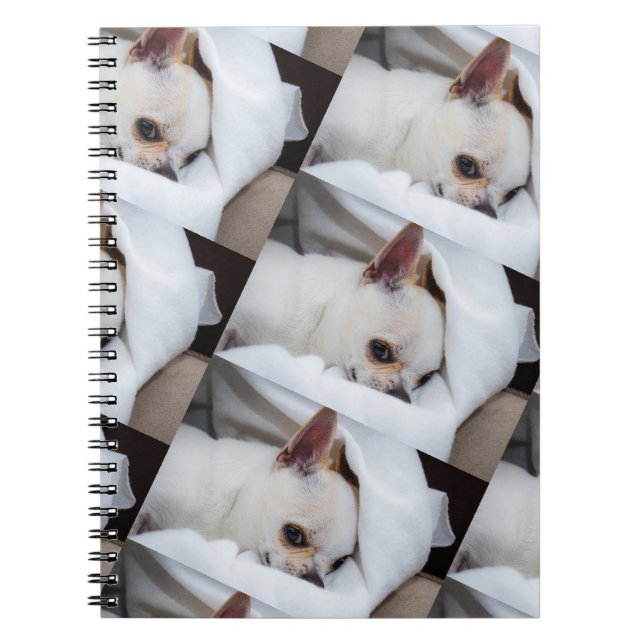Cuaderno Tu mascota perro cachorro personalizado foto patró (Frente)