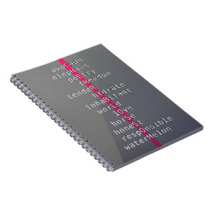 Cuaderno ¿Tu nombre o mensaje con crucigramas? Gris
