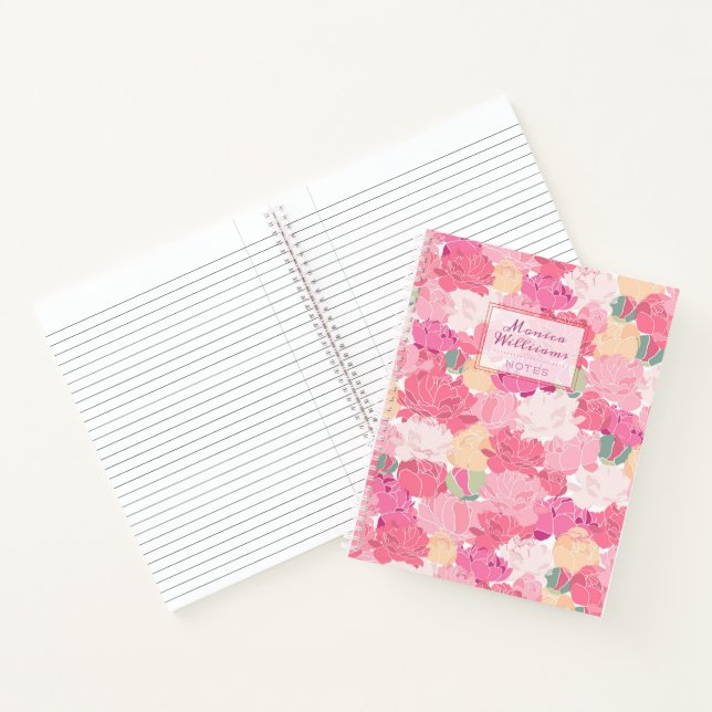 Cuaderno Tu nombre | Peonias acuarelas (Interior)