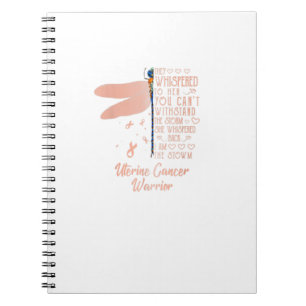 Cuaderno Tu Uterine Cancer Awareness Dragonfly Ribbon Costu