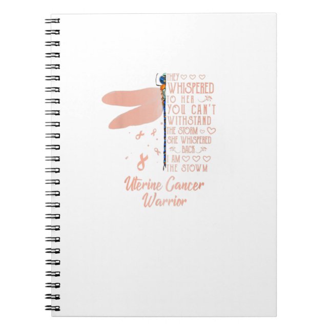Cuaderno Tu Uterine Cancer Awareness Dragonfly Ribbon Costu (Frente)