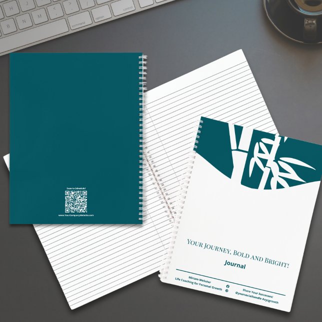 Cuaderno Tu viaje Verde azulado para el crecimiento del ent (Your Journey Teal White Life Coaching Growth Notebook)