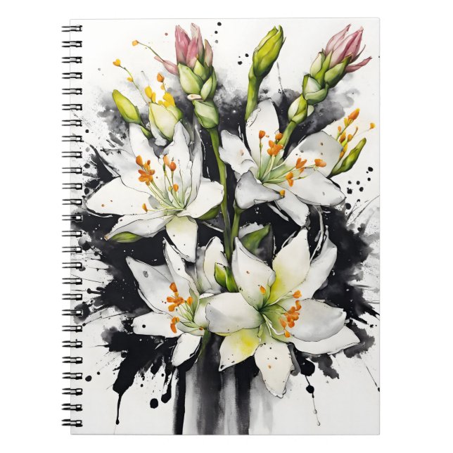Cuaderno Tuberose - Watercolor flowers (Frente)