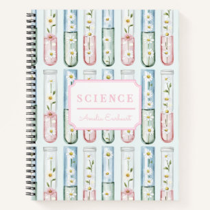 Cuaderno Tubo de ensayo floral Ciencia