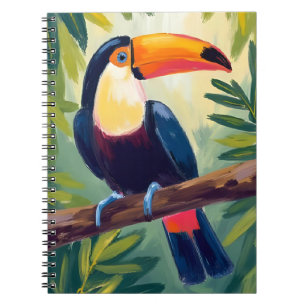 Cuaderno Tucán Pájaro Tropical Colorido Acuarela