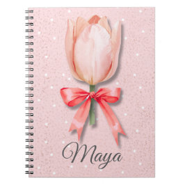 Cuaderno Tulip Coquette Nombre | Diario Pastel