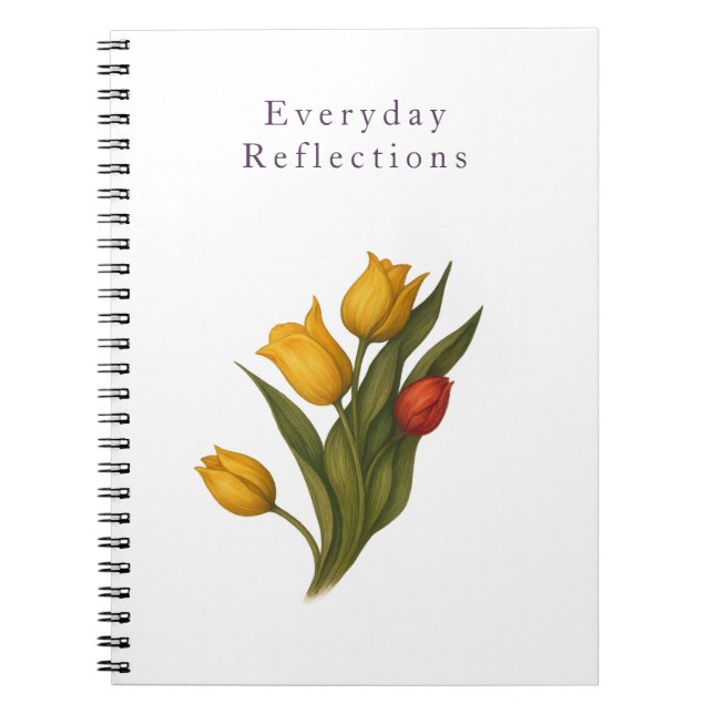 Cuaderno Tulip Reflections — Crisp White Luxe Journal (Frente)