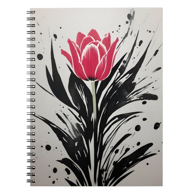 Cuaderno Tulipán - Flores de acuarela (Frente)