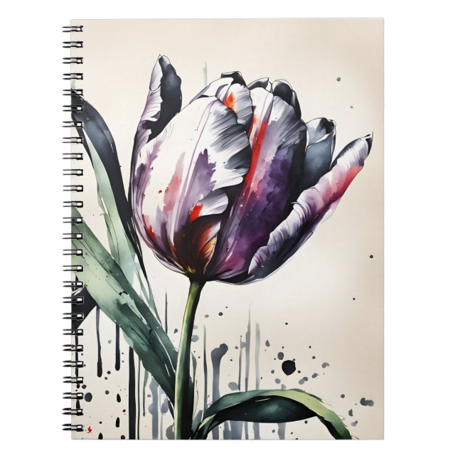 Cuaderno Tulipán - Flores de acuarela (Frente)