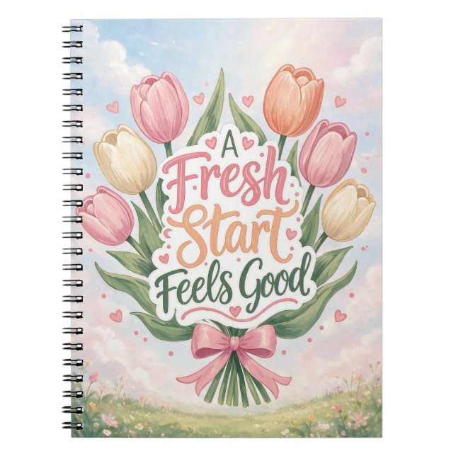 Cuaderno Tulipán: Un nuevo comienzo se siente bien (Frente)