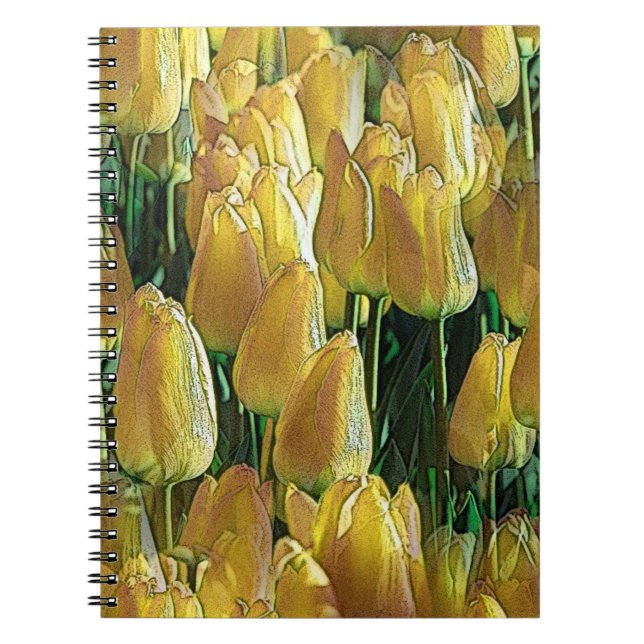 Cuaderno Tulipanes amarillos brillantes (Frente)