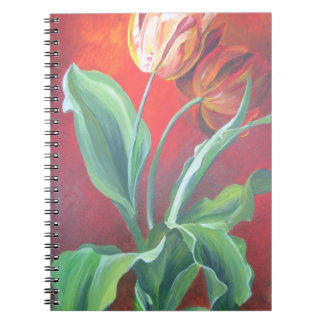 Cuaderno Tulipanes artísticos rojos y amarillos