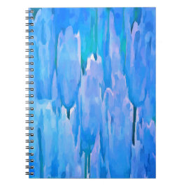 Cuaderno Tulipanes azules franceses Resumen de patrón flora