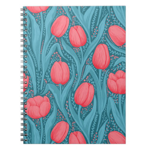 Cuaderno Tulipanes azules y rojos