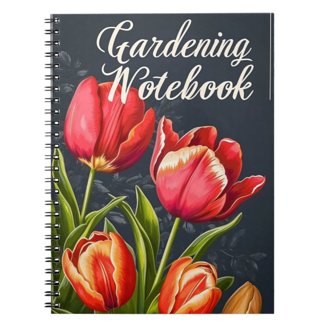 Cuaderno Tulipanes de jardinería de época (Frente)