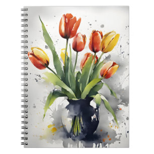 Cuaderno Tulipanes - Flores de acuarela