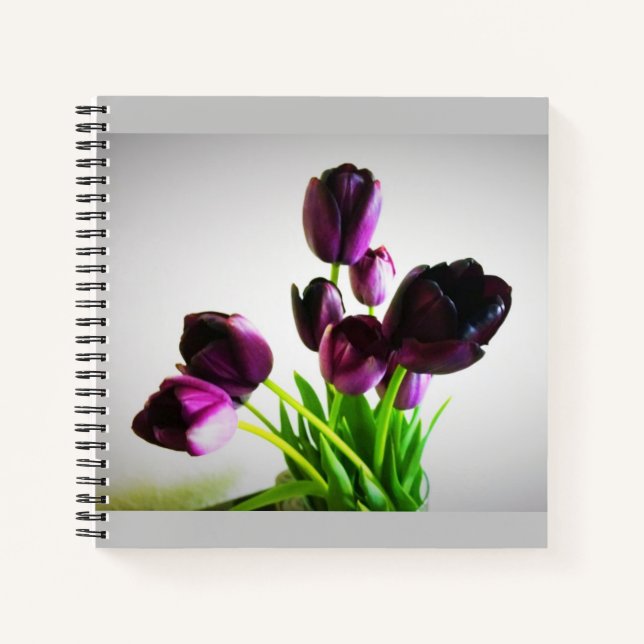 Cuaderno Tulipanes morados oscuros (Anverso)