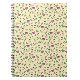 Cuaderno Tulipanes púrpura sobre fondo amarillo