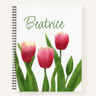 Cuaderno Tulipanes rojos con vegetación