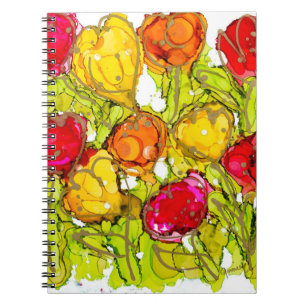 Cuaderno Tulipanes rojos y Naranjas para portátiles espiral