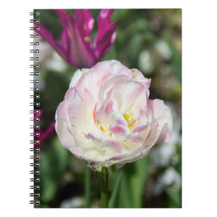 Cuaderno Tulipanes rosa brillante en un día soleado