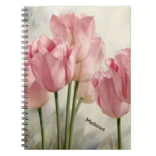 Cuaderno Tulipanes rosados personalizados