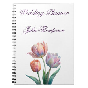 Cuaderno Tulipano romántico y poético pastel acuarela