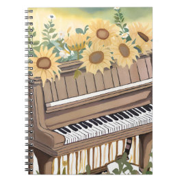 Cuaderno Tune in Bloom | Girasoles Florales al Acuarela par