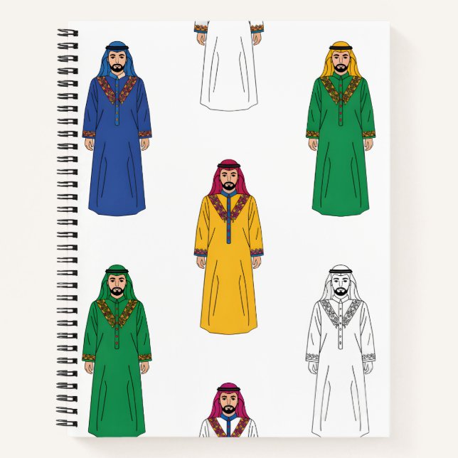 Cuaderno Túnica tradicional saudita masculina (Anverso)
