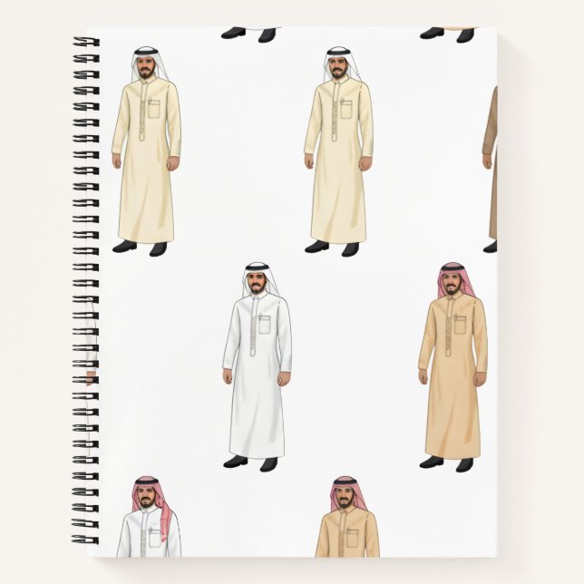 Cuaderno Túnica tradicional saudita masculina (Anverso)