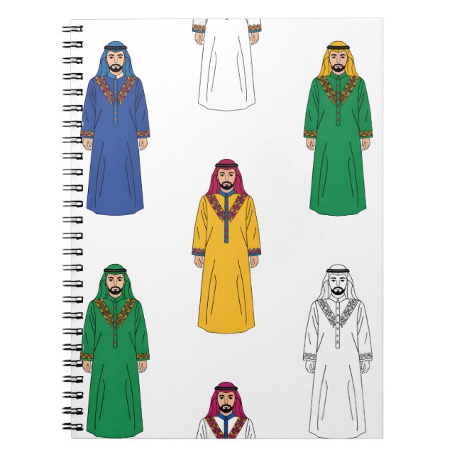 Cuaderno Túnica tradicional saudita para hombres (Frente)