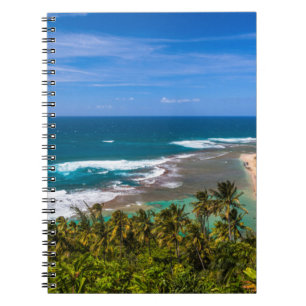 Cuaderno Tunnels Beach visto desde el sendero Kalalau
