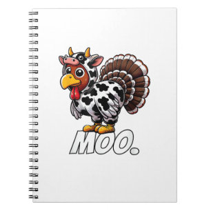 Cuaderno Turco Cow Cstume Funny Moo De Acción De Gracias