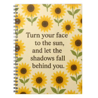 Cuaderno Turn Your Face to the Sun Vintage Sunflower Poster