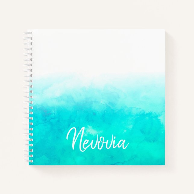 Cuaderno Turqoise Ombre personalizado marcado (Anverso)