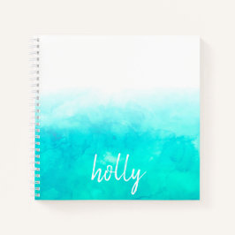 Cuaderno Turqoise Ombre personalizado marcado