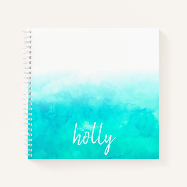 Cuaderno Turqoise Ombre personalizado marcado (Anverso)