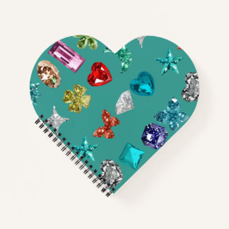 Cuaderno Turquesa de Corazón con Rhinestones Brill