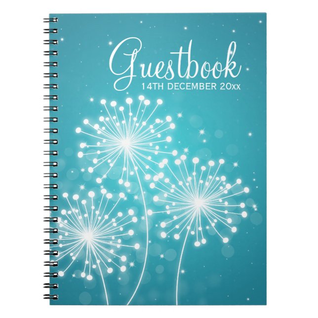 Cuaderno Turquesa de la chispa del verano del Guestbook de (Frente)