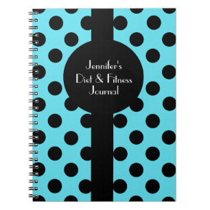 Cuaderno Turquesa elegante y diario negro del personalizado