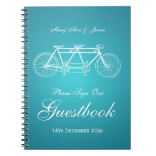 Cuaderno Turquesa en tándem de la bici del Guestbook de la