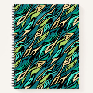 Cuaderno Turquesa negra abstracta