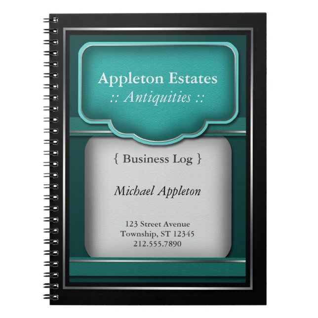 Cuaderno Turquesa vintage - portátil para empresas (Frente)