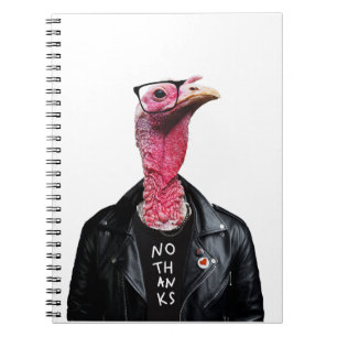 Cuaderno Turquía divertida y fresca con gafas y chaqueta