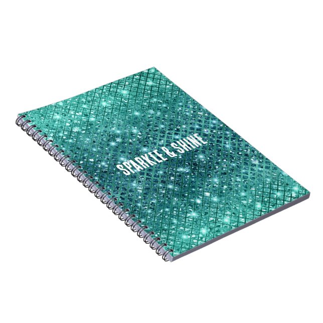 Cuaderno Turquoise Aqua Green Sparkle (Lado Derecho)