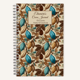 Cuaderno Turquoise Cacao Pattern Chocolate Tasting