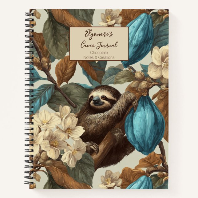 Cuaderno Turquoise Cacao Sloth Chocolate Tasting (Anverso)