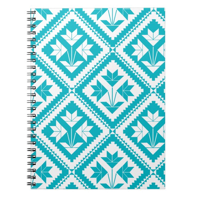 Cuaderno Turquoise Floral Quilt Spiral Notebook (Frente)