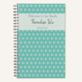 Cuaderno Turquoise Watercolor Starfish Guest Book